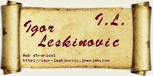 Igor Leškinović vizit kartica